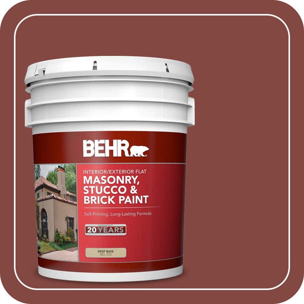 BEHR 5 gal. #S-H-170 Red Brick Flat Interior/Exterior Masonry, Stucco and Brick Paint