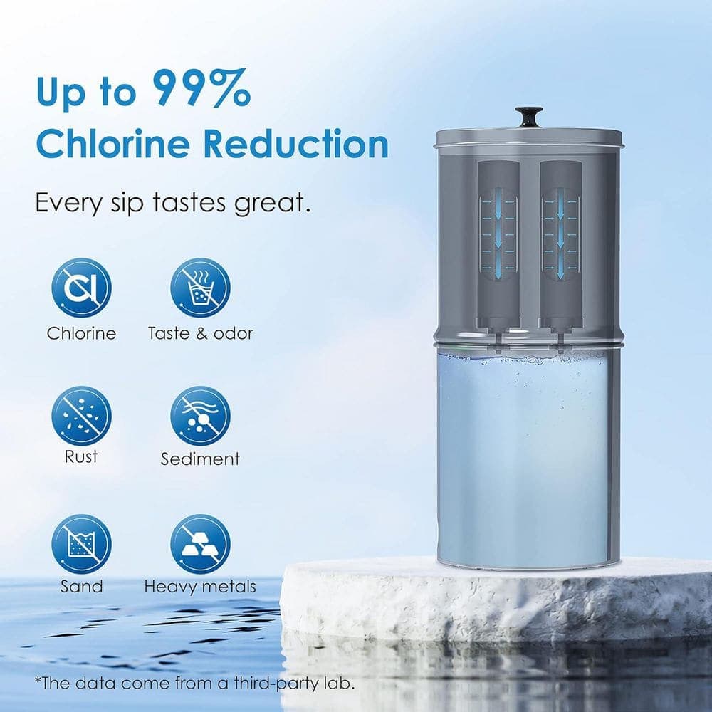 Waterdrop Gravity-fed Water Filtration System, NSF/ANSI 42,372 Certified, Reduces Lead 99% Chlorine, with Stainless Steel Stand (2)