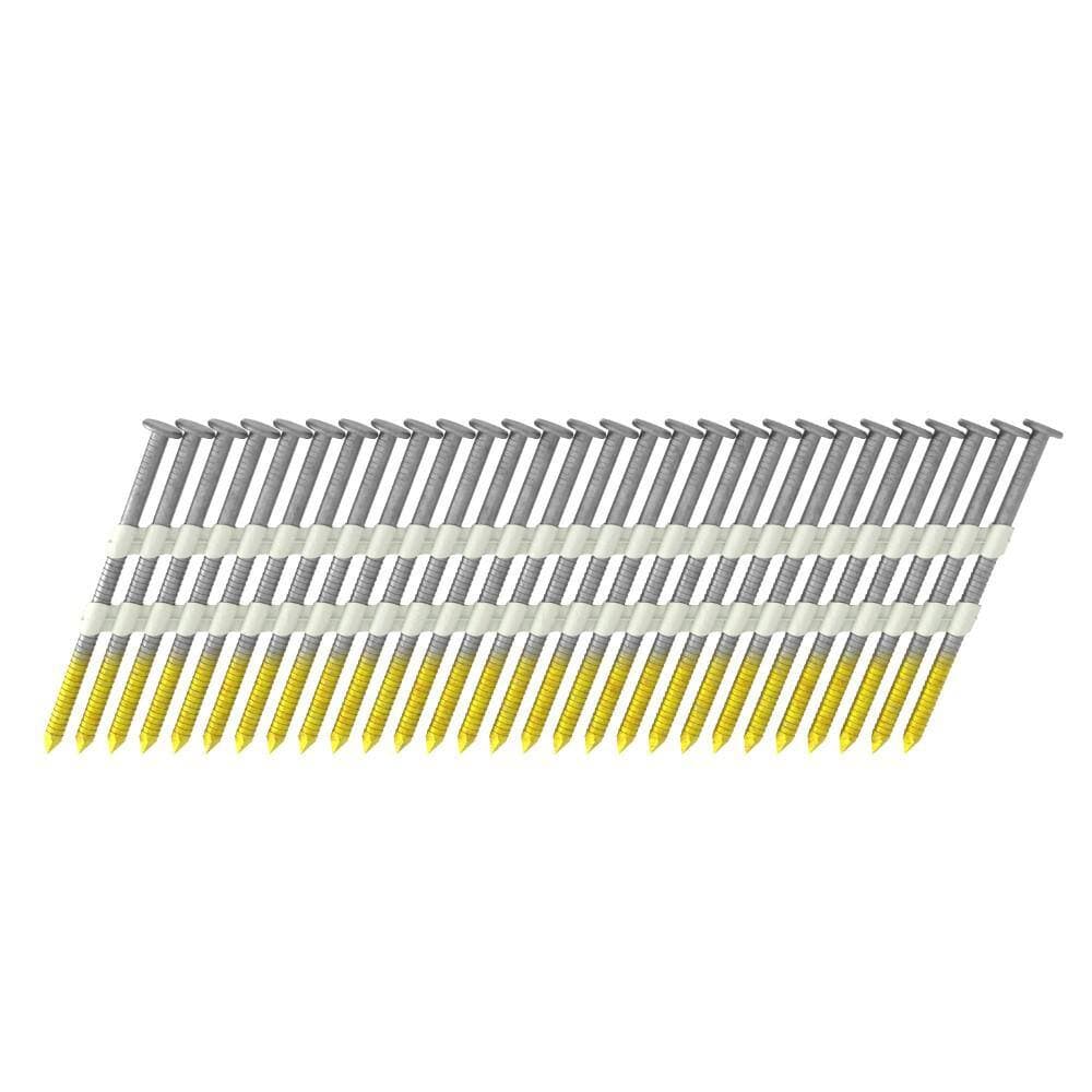 Grip-Rite 2-3/8 in. x 0.113 in. 21-Degree Plastic Bright Coated Ring Shank Round Head Nails (5,000 Per Box), 48 boxes per pallet (2)