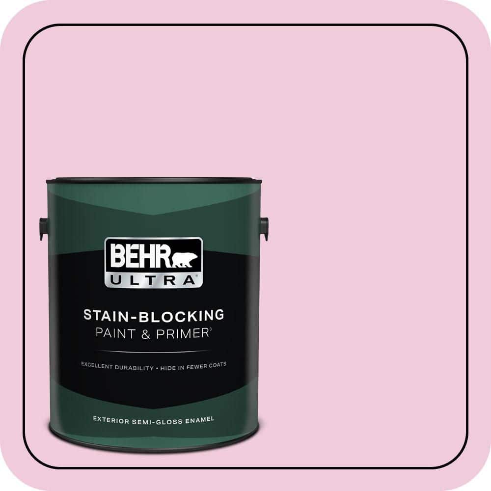 BEHR ULTRA 1 gal. #P130-1 Piggy Bank Semi-Gloss Enamel Exterior Paint & Primer