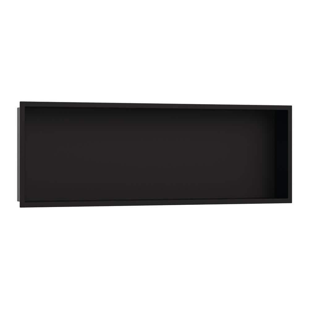 Hansgrohe XtraStoris Original 39 in. W x 15 in. H x 4 in. D Stainless Steel Shower Niche in Matte Black (1)