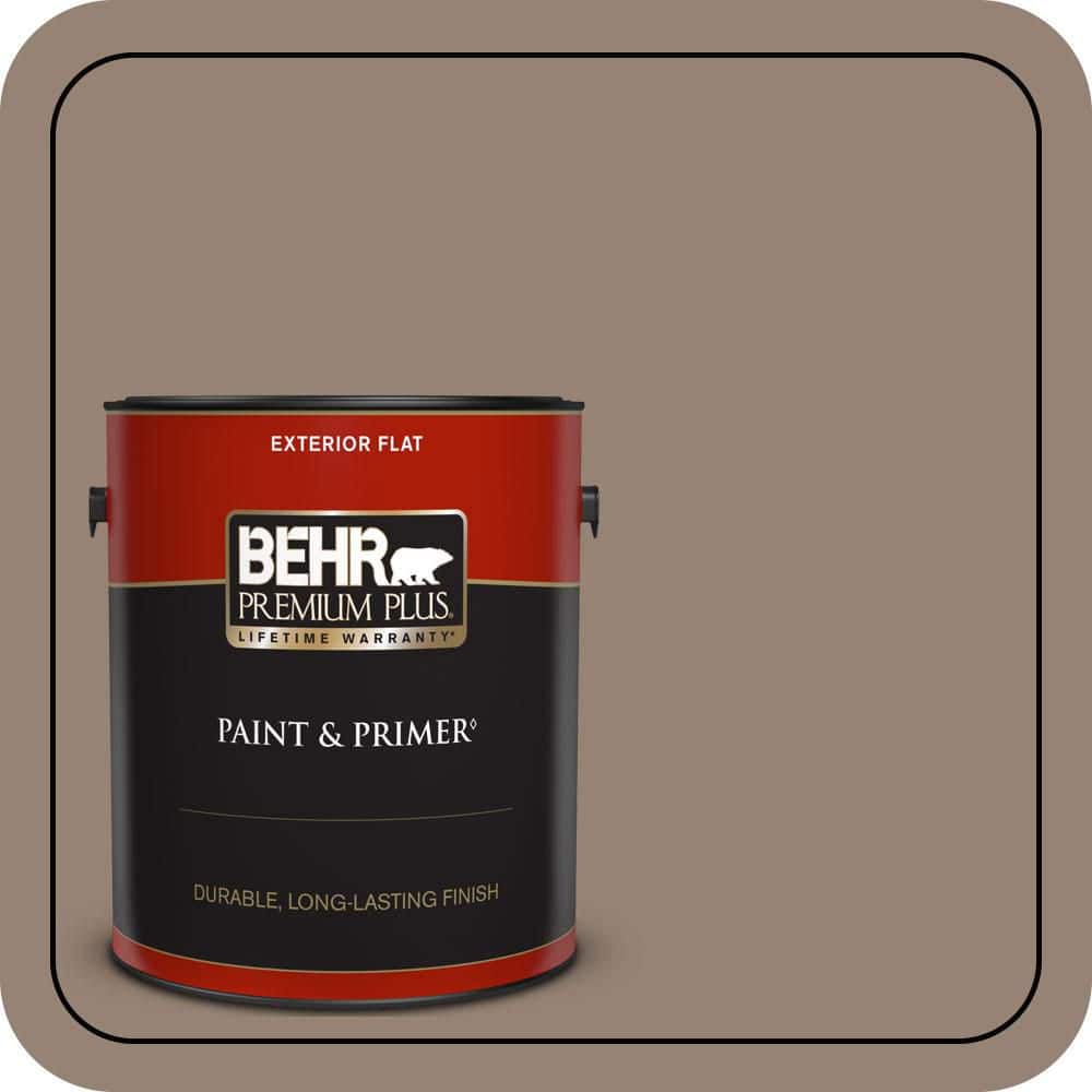 BEHR PREMIUM PLUS 1 gal. #N230-5 Dry Brown Flat Exterior Paint & Primer