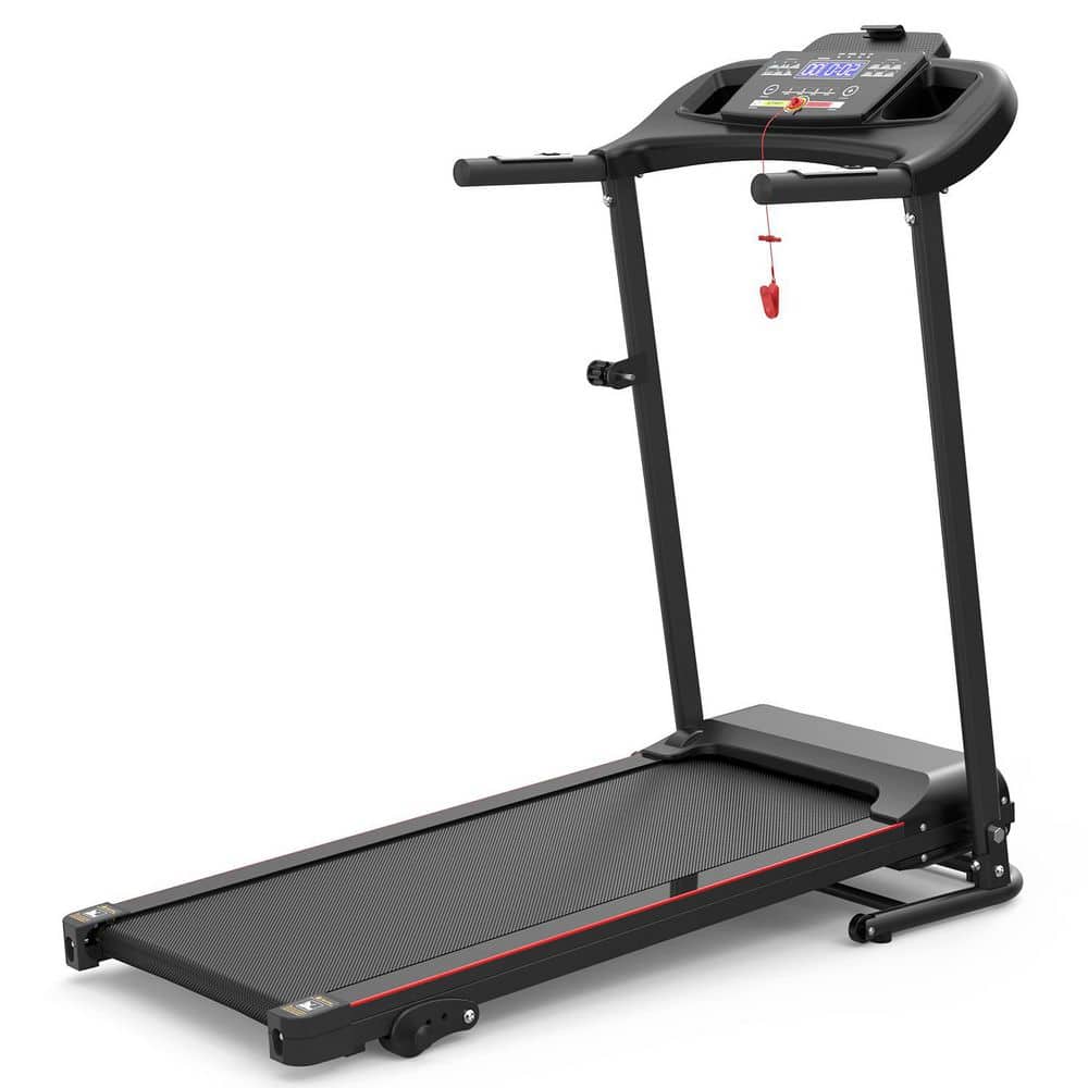 Tidoin 2.5 HP Black Metal Folding Electric Treadmill with LED Display and Bluetooth Music Cup Holder Heart Rate Sensor (1)