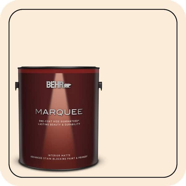 BEHR MARQUEE 1 gal. #OR-W01 White Blush Matte Interior Paint & Primer (2)
