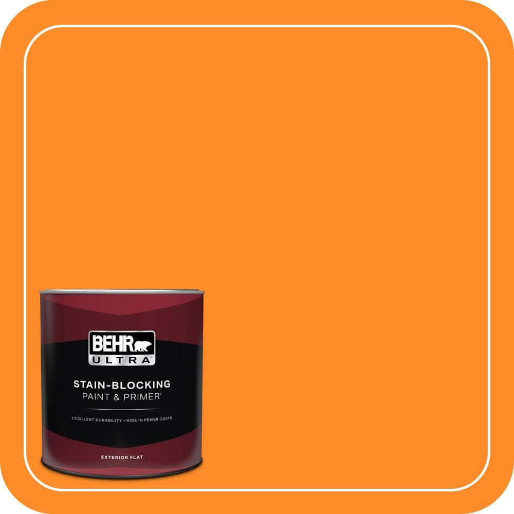 BEHR ULTRA 1 qt. #S-G-280 Mango Madness Flat Exterior Paint & Primer