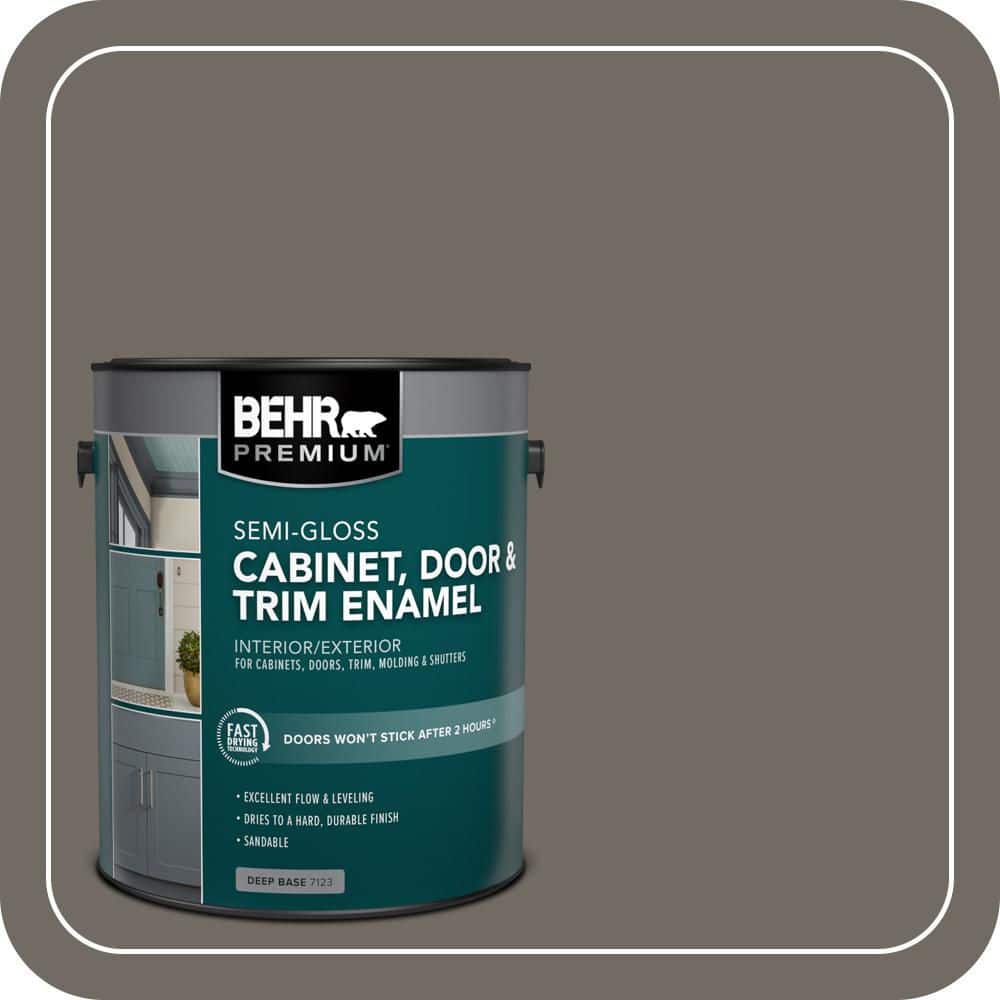 BEHR PREMIUM 1 gal. #PPU24-04 Burnished Pewter Semi-Gloss Enamel Interior/Exterior Cabinet, Door & Trim Paint