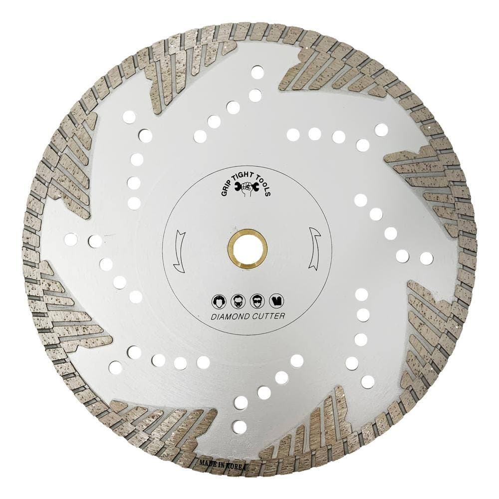 GRIP TIGHT TOOLS 10 in. Premium Deep Turbo Cut Diamond Blade for Cutting Granite, Marble, Concrete, Stone, Brick and Masonry (3-Pack) (3)