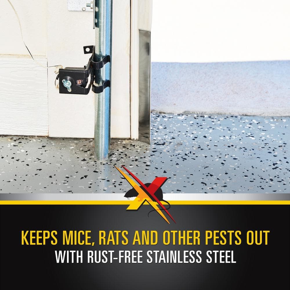 Xcluder 8 in. x 1 in. Stainless Steel Door Strips (Pack of 4), Rodent Proof Garage Door Top and Side Seal (2)