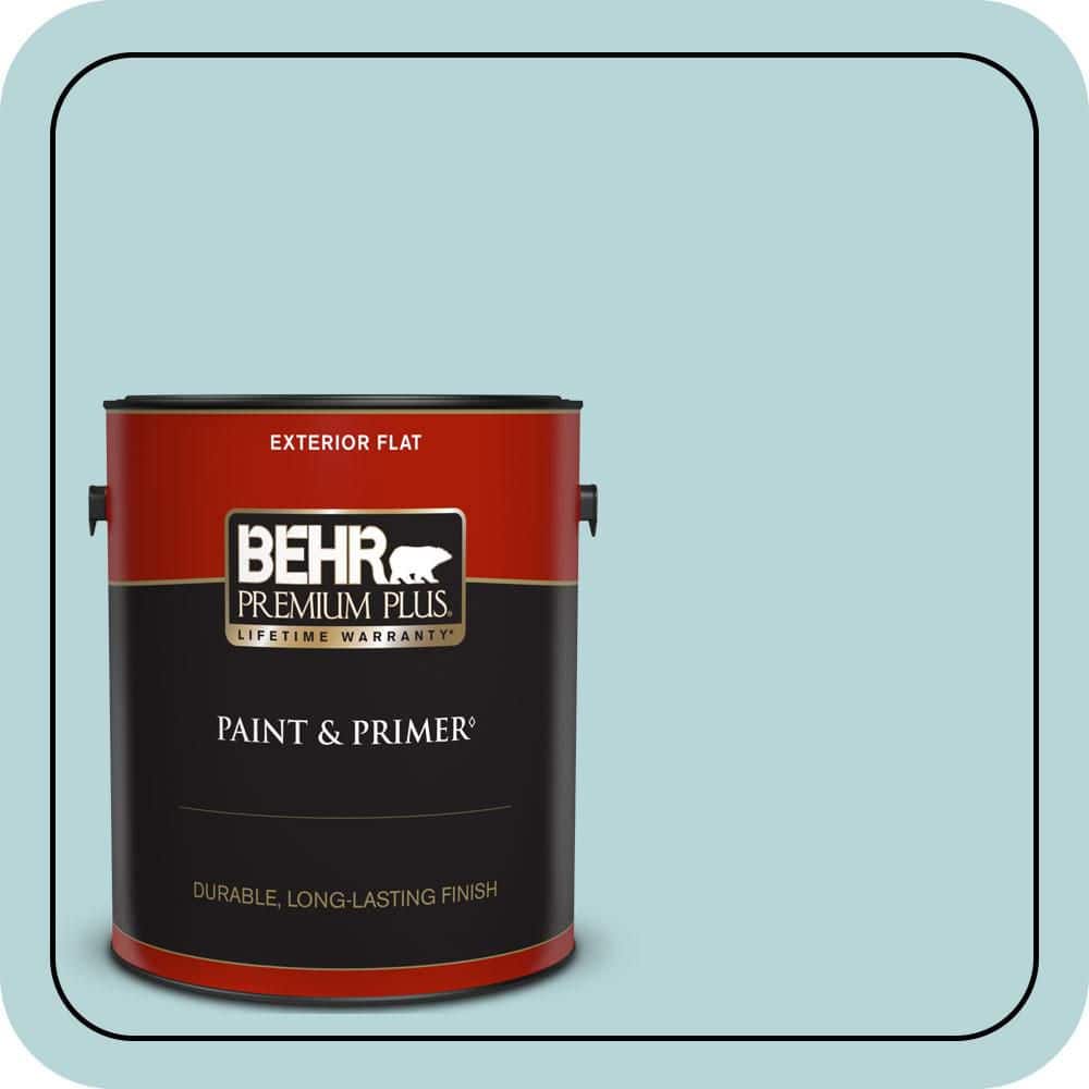 BEHR PREMIUM PLUS 1 gal. #510E-2 Rhythmic Blue Flat Exterior Paint & Primer