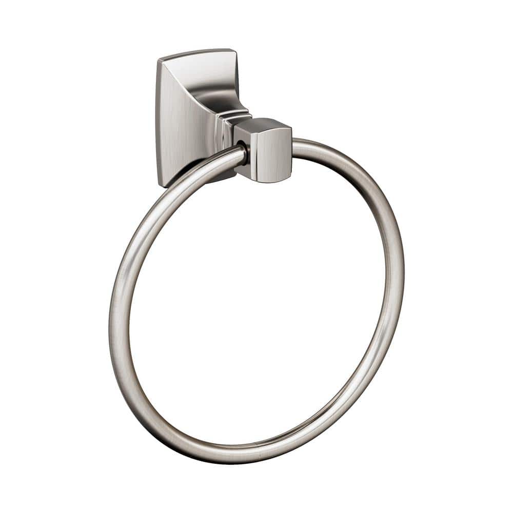 Amerock Highland Ridge 7-7/16 in. (189 mm) L Towel Ring in Brushed Nickel (1)