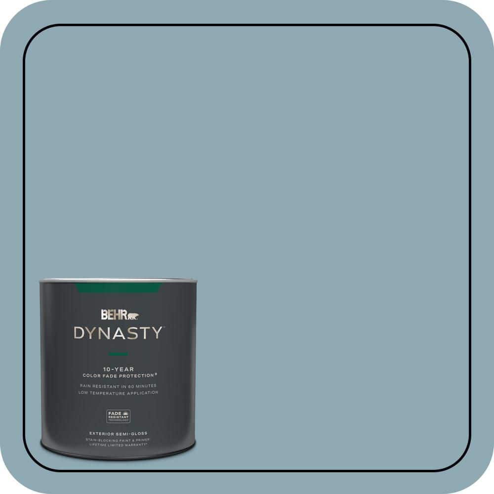 BEHR DYNASTY 1 qt. #530F-4 Newport Blue Semi-Gloss Enamel Exterior Stain-Blocking Paint & Primer