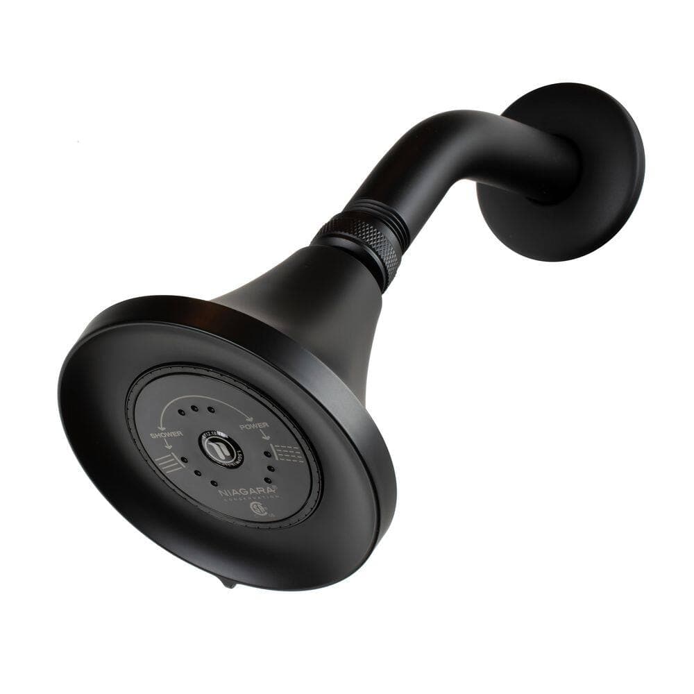 Niagara Conservation 6 in. Stainless Steel Matte Black Shower Arm with Flange (2)