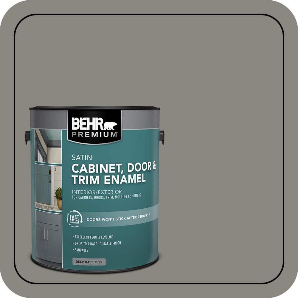 BEHR PREMIUM 1 gal. #HDC-NT-23 Wet Cement Satin Enamel Interior/Exterior Cabinet, Door & Trim Paint