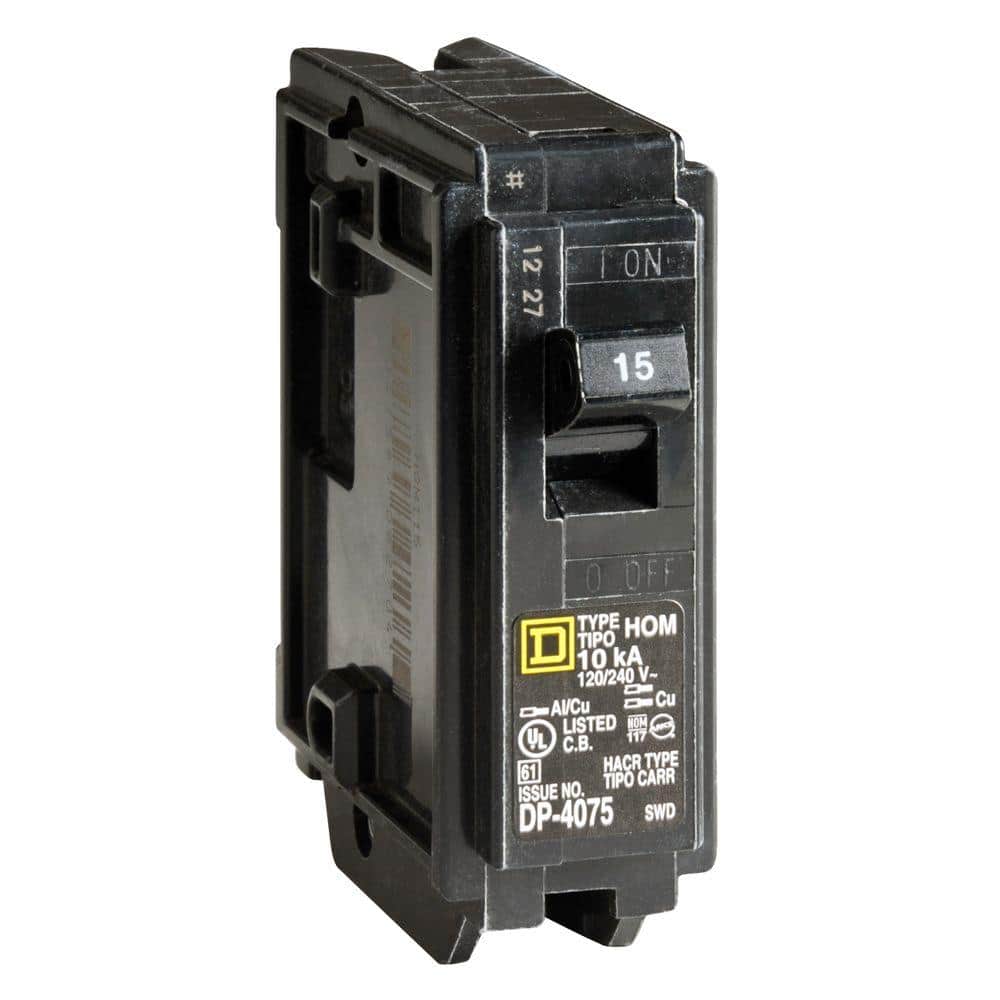 Square D Homeline 15 Amp Single-Pole Circuit Breaker 12-Pack (HOM115CP12)