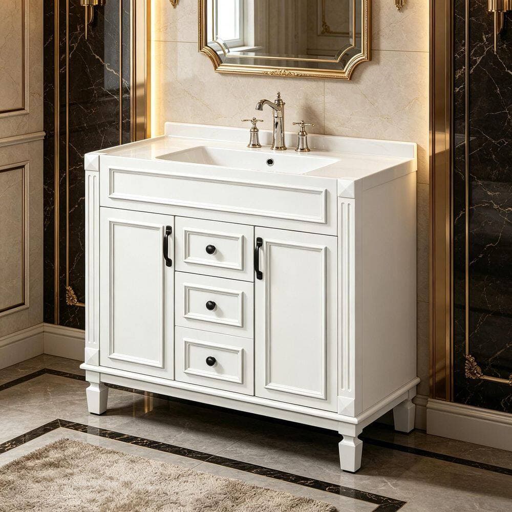 Lycvki W 18.4 in. D 33 in. H Bath Vanity Cabinet without Top with Drawer and Soft Closing Doors (2)