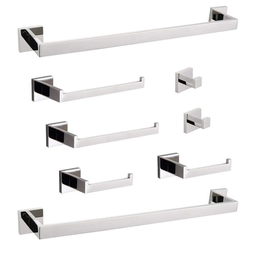 Dyiom 8-Piece Bathroom Hardware Set, Chrome (1)