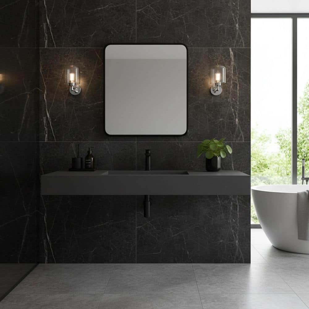 CASAINC 47 in. W x 19 in. D Solid Surface Vanity Top with Integrated Rectangular Sink in Matte Grey, Single Hole (1)