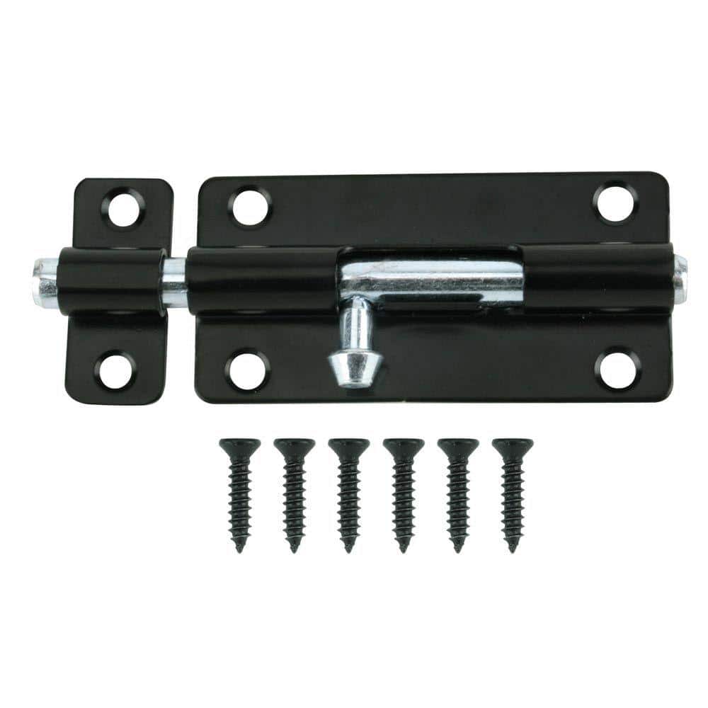 Everbilt 4 in. Black Barrel Bolt