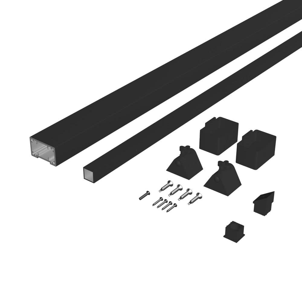 Deckorators Cable Rail 6 ft. Textured Black Aluminum Rectangular Stair Top Rail for Cable Railing System (1)