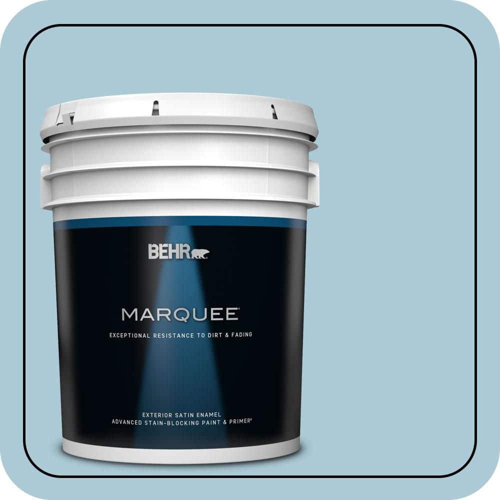 BEHR MARQUEE 5 gal. #S480-2 Sea Wind Satin Enamel Exterior Paint & Primer