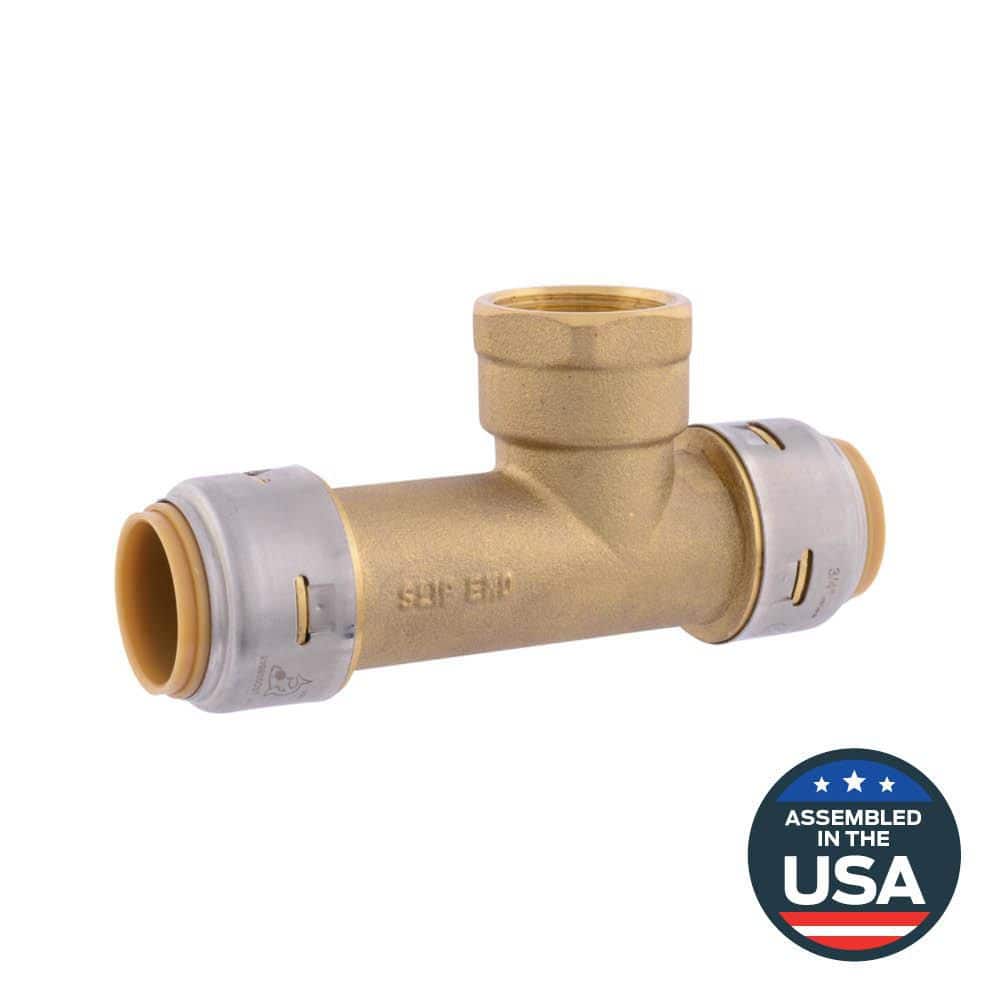 SharkBite Max 3/4 in. Push-to-Connect x Push-to-Connect x FIP Brass Expansion Tank Tee Fitting (1)