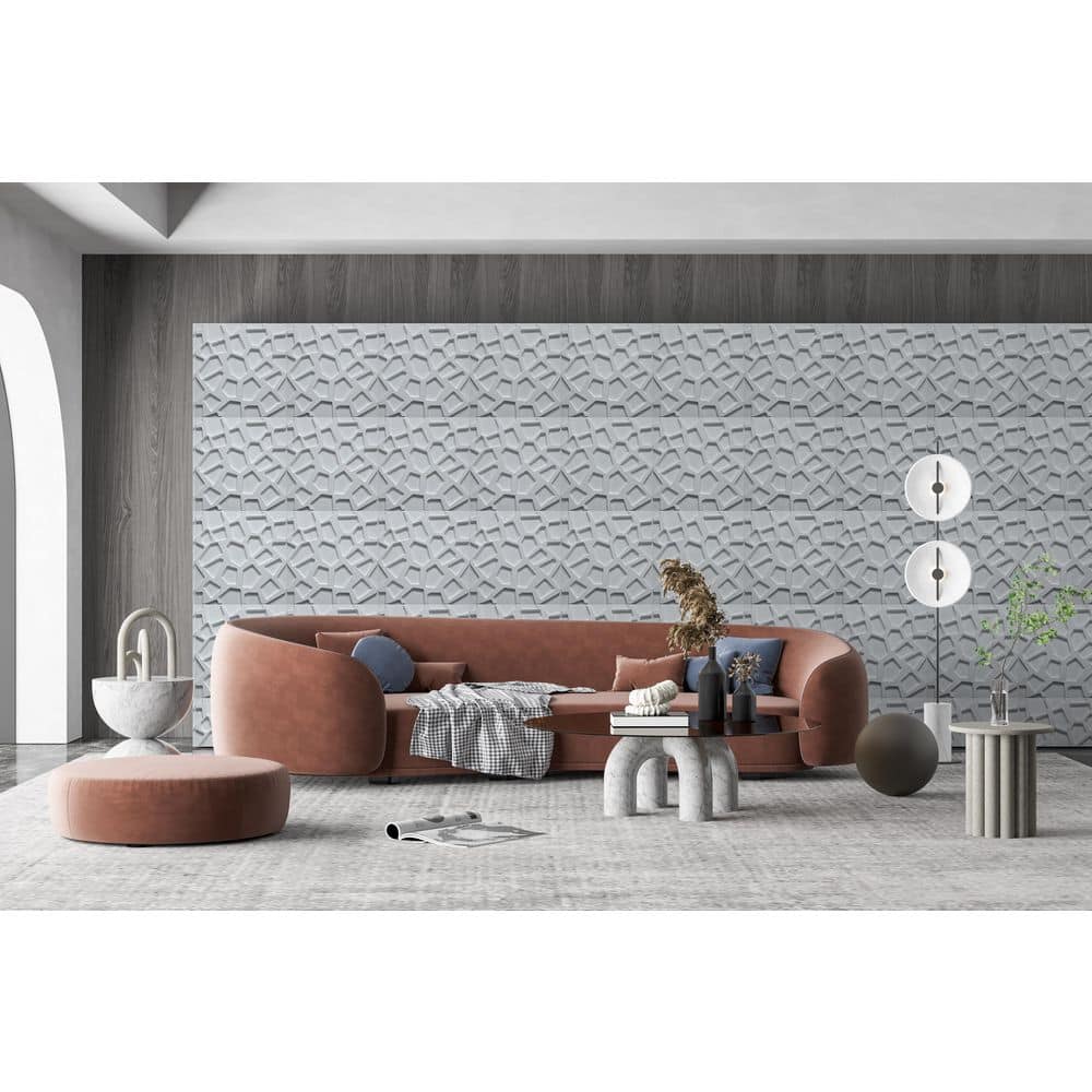 Dundee Deco Falkirk Ross 2/25 in. 19.7 in. 19.7 in. PVC Brick 3D Decorative Wall Panel (2)