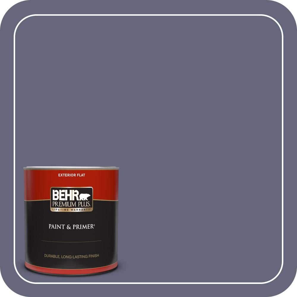 BEHR PREMIUM PLUS 1 qt. #630F-6 Violet Evening Flat Exterior Paint & Primer