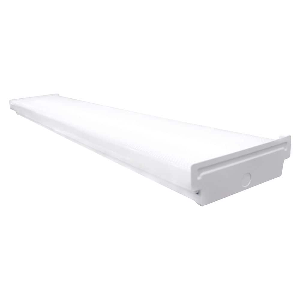 Commercial Electric 1-Pack 4 ft. 5600 Lumens Square Lens Integrated LED White Wrap Light, 4000K (2-Light) (3)