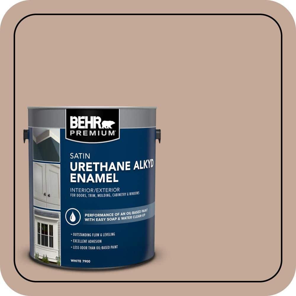 BEHR PREMIUM 1 gal. #760B-4 Adobe Straw Urethane Alkyd Satin Enamel Interior/Exterior Paint