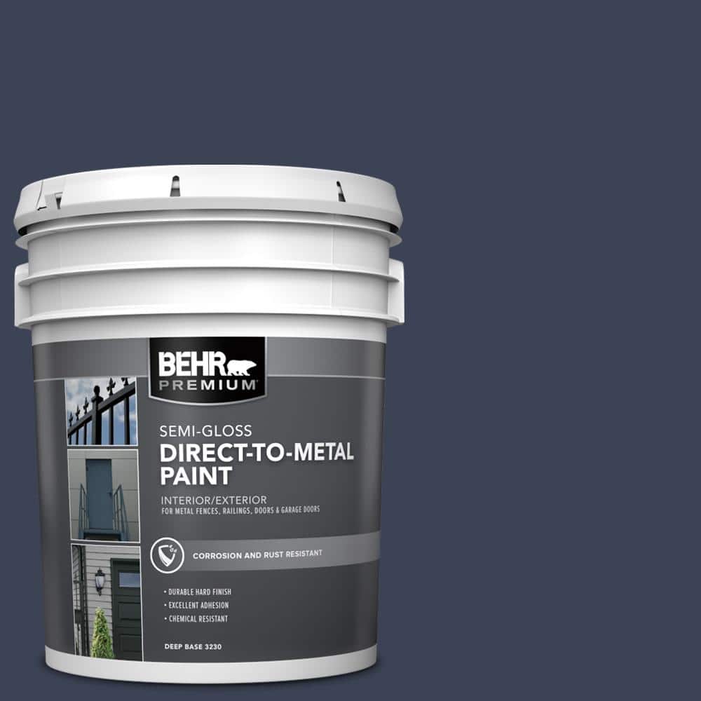 BEHR PREMIUM 5 gal. #HDC-CL-26A Indigo Ink Semi-Gloss Direct to Metal Interior/Exterior Paint (1)