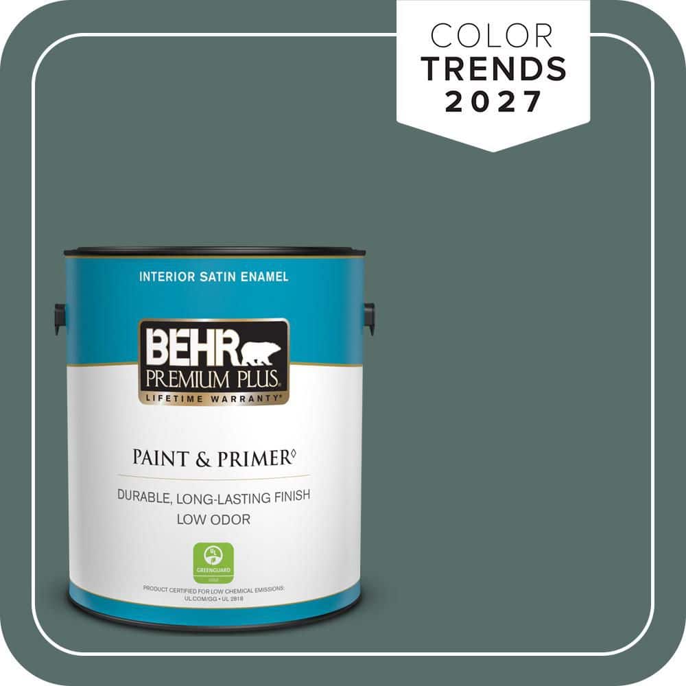 BEHR PREMIUM PLUS #N430-6A Hidden Gem Enamel Low Odor and Primer (2)