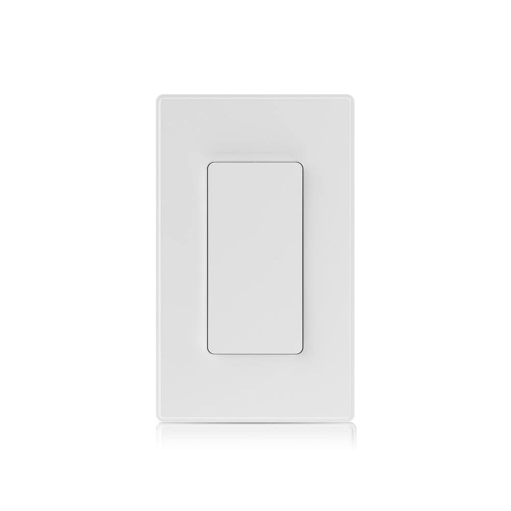 ELEGRP Smart Light Rocker Switch, Single Pole/3 Way, 2.4GHz Wi-Fi Light Switch Compatible w/Alexa & Google Assistant, White 1PC (1)