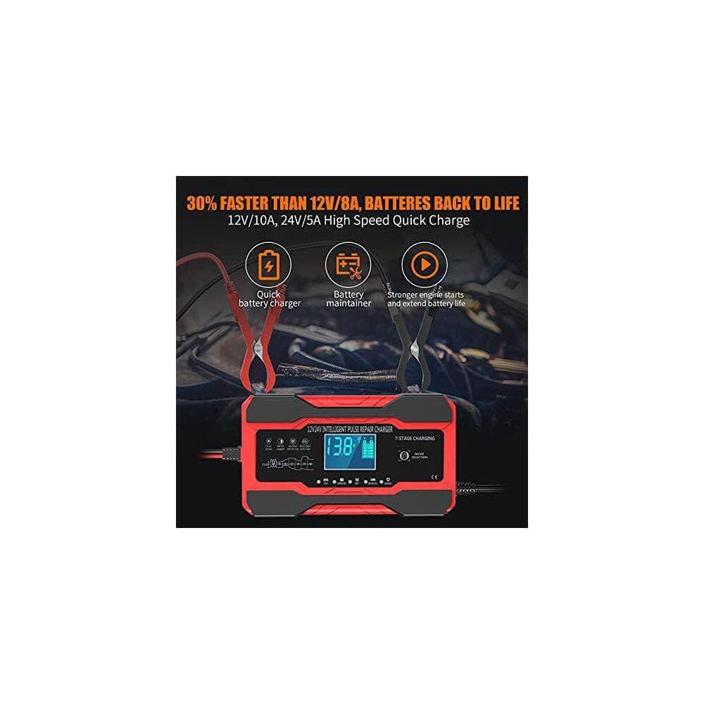 Unbranded 10-Amp 12V 24V Smart Car Charger Maintainer Trickle Charger Desulfator LCD Temp Compensation 1 Piece (2)