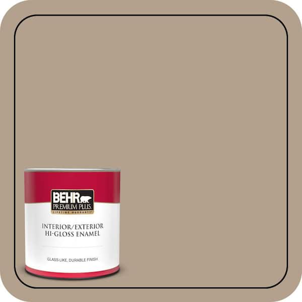 BEHR PREMIUM PLUS 1 qt. #PWL-85 Stepping Stones Hi-Gloss Enamel Interior/Exterior Paint & Primer (2)