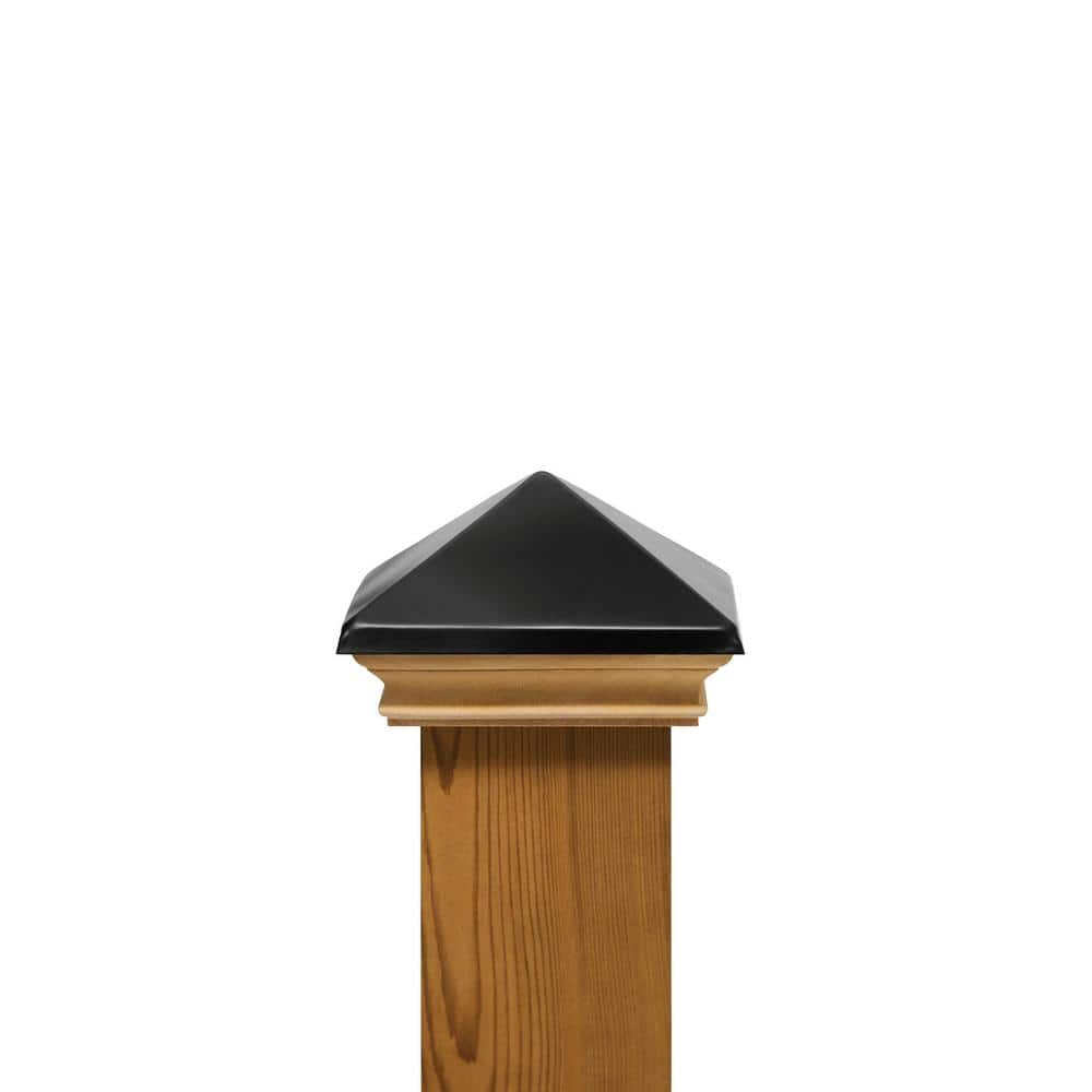 Protectyte 4 in. x 4 in. West Indies Miterless Wood Post Cap with Black Stainless Pyramid (3)