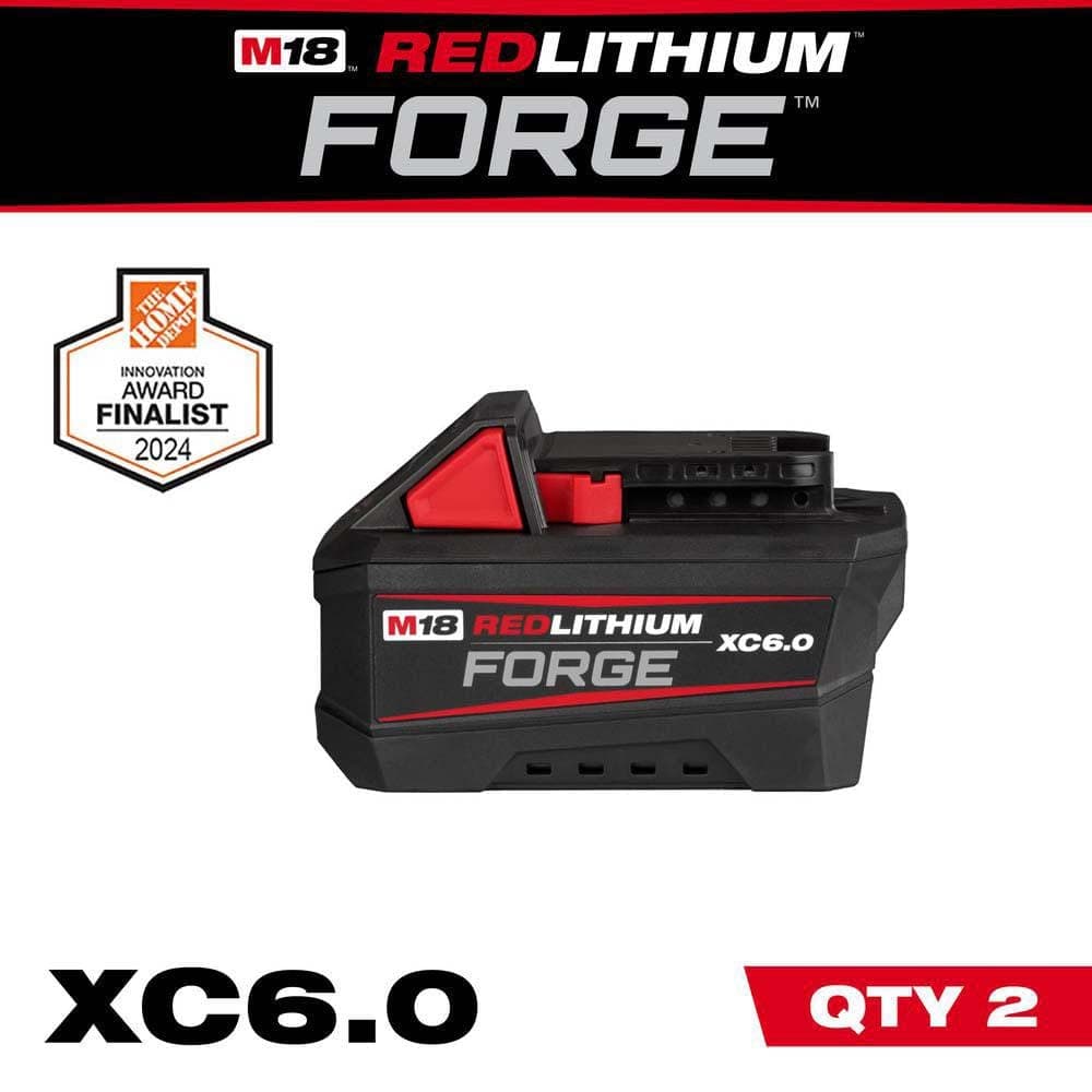 Milwaukee M18 18V Lithium-Ion REDLITHIUM FORGE 6.0 Ah Battery Pack (2-Pack) (1)