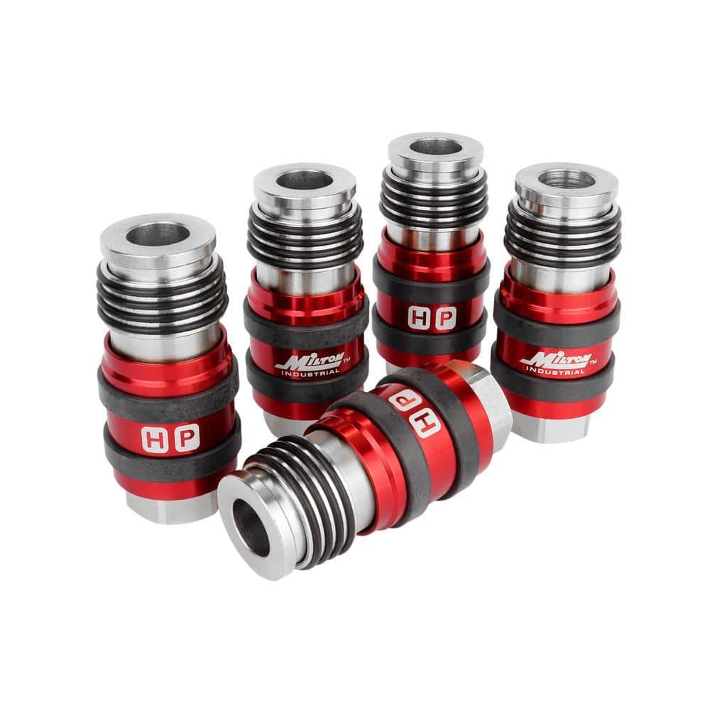 Milton 2-In-ONE 3/8 in. FNPT Universal Safety Exhaust Coupler (Box of 5) (1)