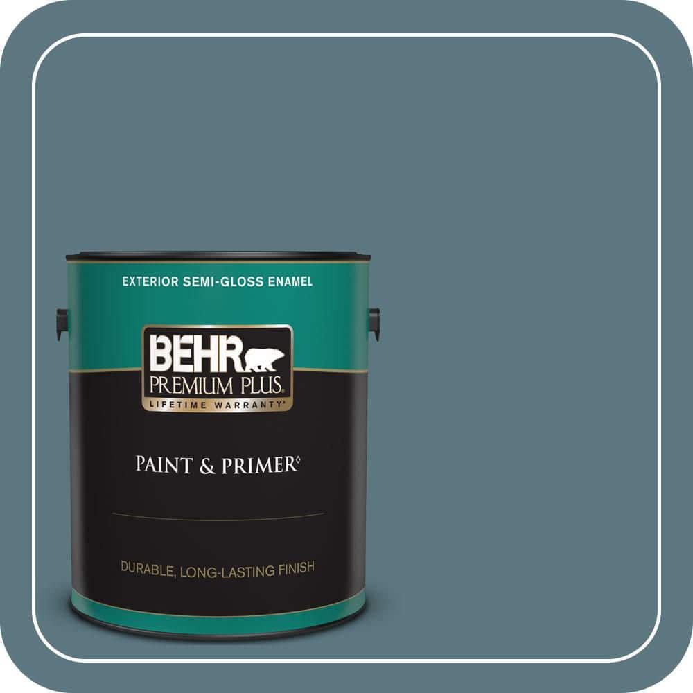 BEHR PREMIUM PLUS 1 gal. #530F-6 Heron Semi-Gloss Enamel Exterior Paint & Primer