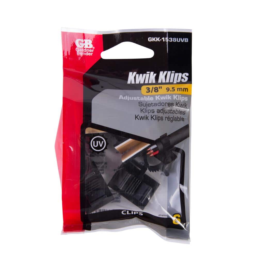 Gardner Bender 3/8 in. Plastic UVB Kwik Clip, Black (6-Pack) Case of 6 (2)