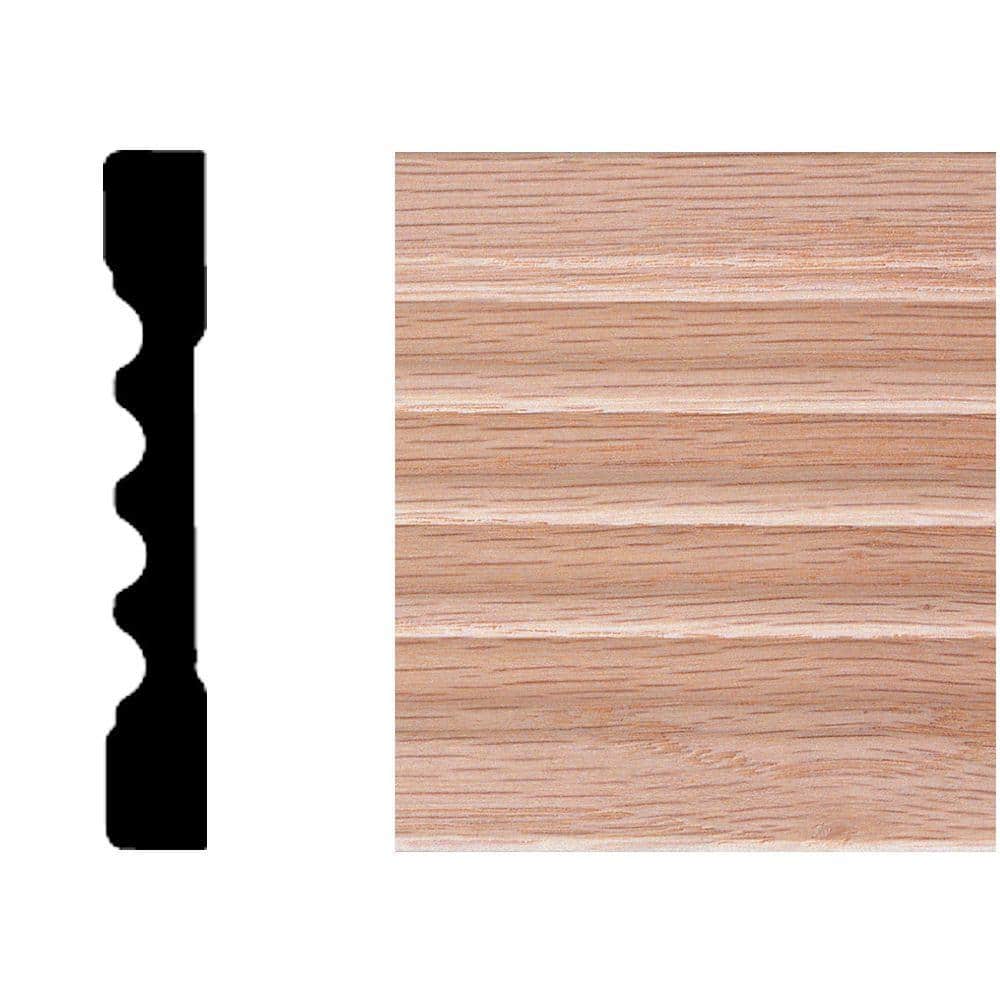 HOUSE OF FARA 7/16 in. x 3 in. x 7 ft. Oak Wood Fluted Casing Moulding (1)