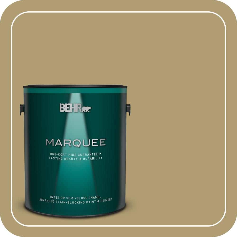 BEHR MARQUEE 1 gal. #QE-36 Golden Sage Semi-Gloss Enamel Interior Paint & Primer (1)