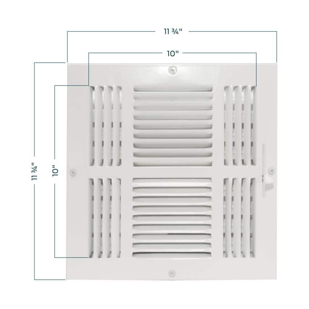 EZ-FLO 10 in. 10 in. 4-Way Steel Wall/Ceiling Register (2)