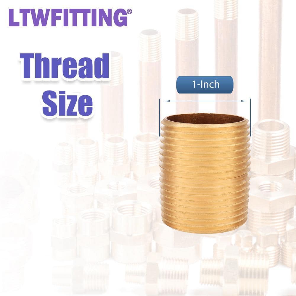 LTWFITTING Assortment Kit 1-Inch 1-1/4-Inch 1-1/2-Inch 2-Inch NPT Male Brass Pipe Close Nipple Set (12-Pack) (2)