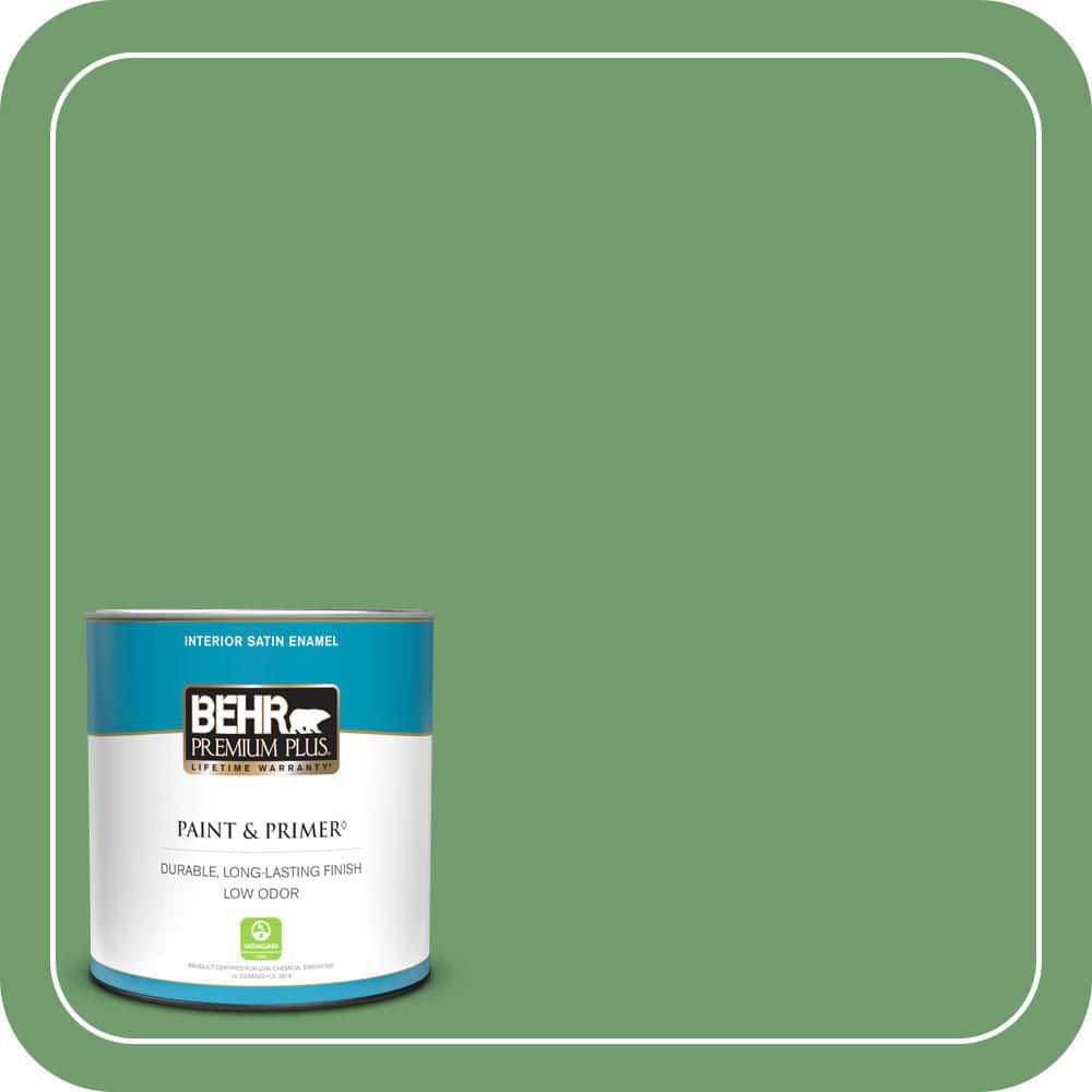 BEHR PREMIUM PLUS #450D-6 Shire Green Interior/Exterior Paint & Primer Color Sample