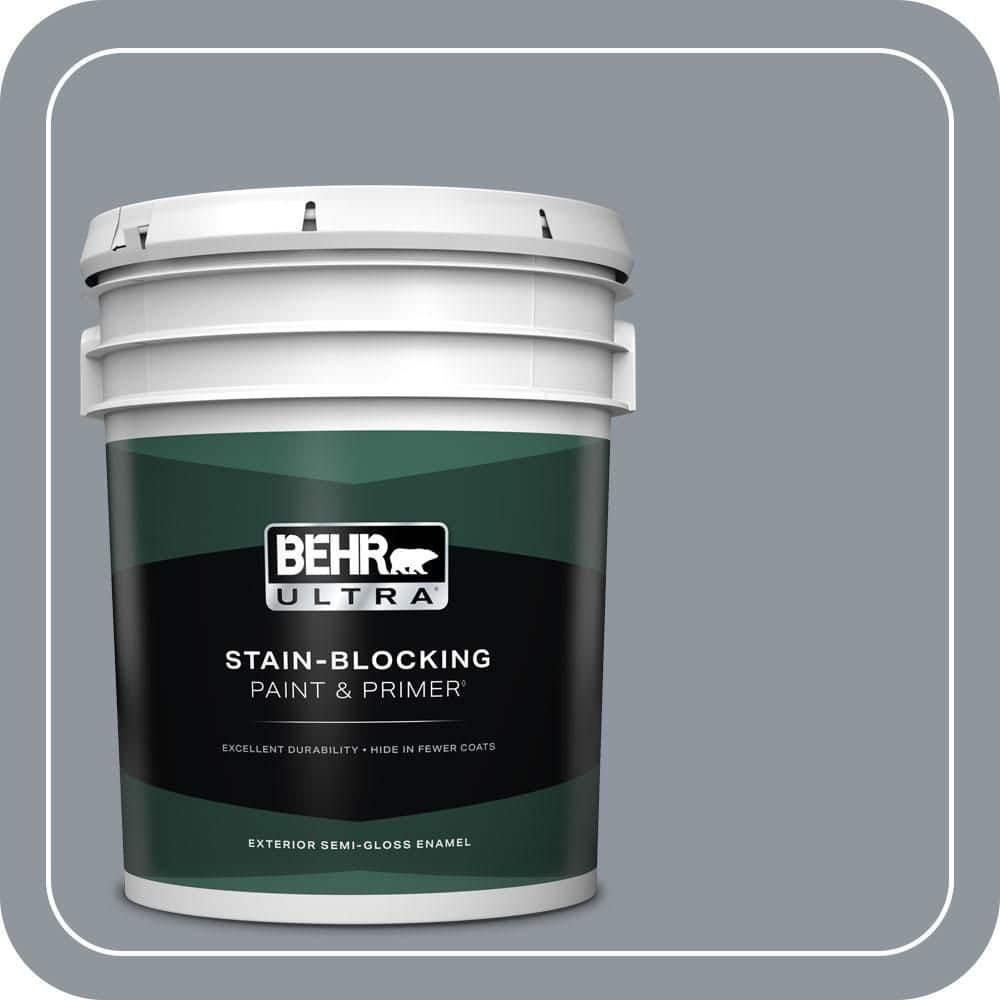 BEHR ULTRA 5 gal. #MQ5-21 Radiant Silver Semi-Gloss Enamel Exterior Paint & Primer