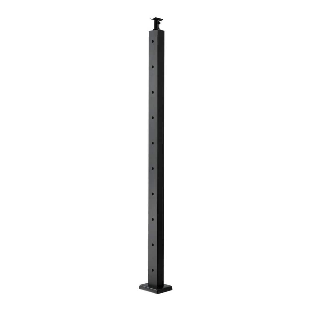 SKYSHALO Cable Railing Post 36 x 2 x 2 in. 4 ft. Stainless Steel Deck Post with Pre-Drilled Holes Cable for Cable Railing System (1)