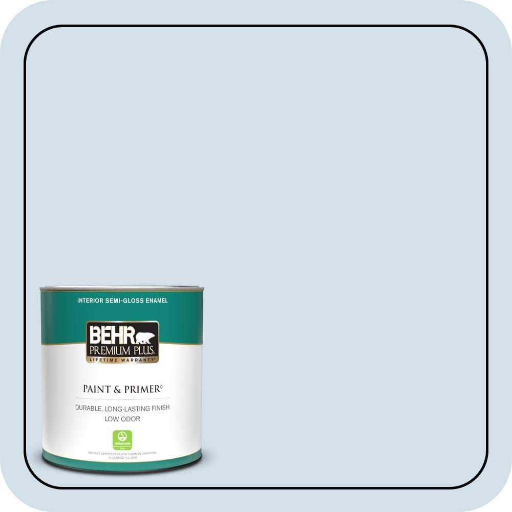 BEHR PREMIUM PLUS #580E-1 Rain Drop Enamel Low Odor & Primer (1)