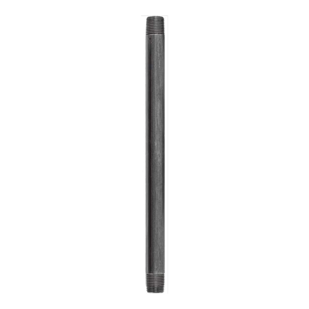 STZ Pipe Decor 1/2 in. x 12 in. Black Steel Pipe Connector (1)