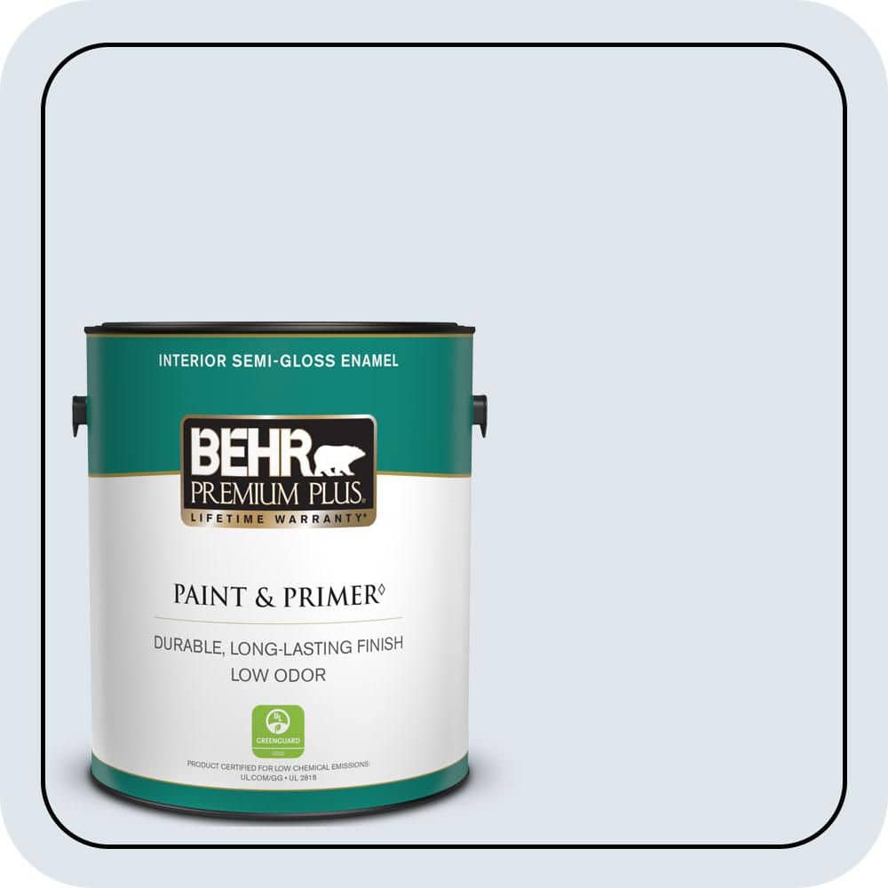 BEHR PREMIUM PLUS 1 gal. #580C-1 Diamond Light Semi-Gloss Enamel Low Odor Interior Paint & Primer