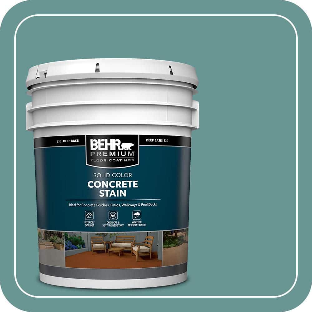 BEHR PREMIUM 5 gal. #PFC-48 Aqua Marble Solid Color Flat Interior/Exterior Concrete Stain